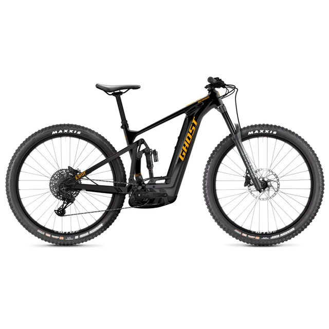 Celoodpružený elektrobicykel Ghost E-Riot AM CF/AL 160/160 Advanced B750 8.0 - Black/Orange