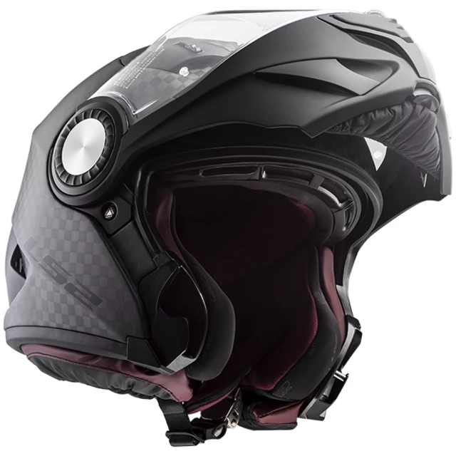 Flip-Up Motorcycle Helmet LS2 FF313 Vortex - Solid Carbon