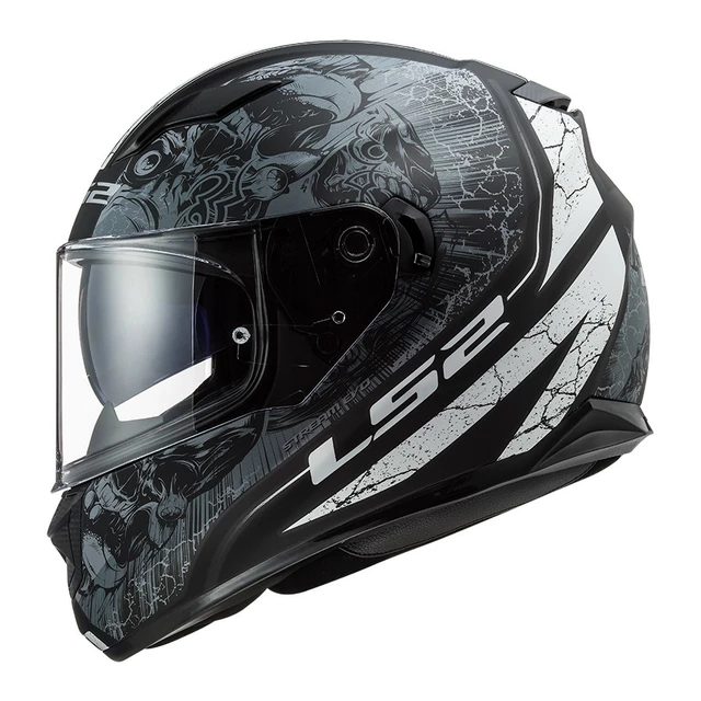 Motorradhelm LS2 FF320 Stream Evo Throne Black Titanium - Thron aus schwarzem Titan