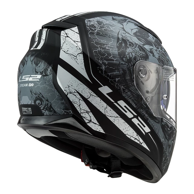 Motorradhelm LS2 FF320 Stream Evo Throne Black Titanium - Thron aus schwarzem Titan