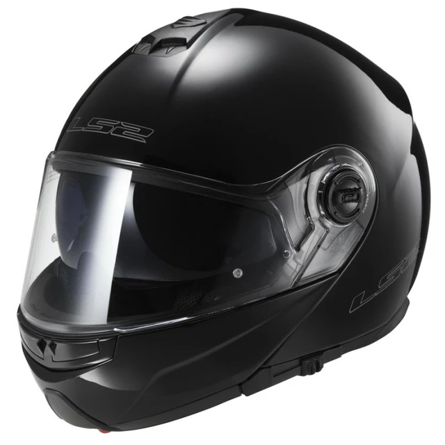 Tilting Moto Helmet LS2 Strobe - Black Glossy - Black Glossy