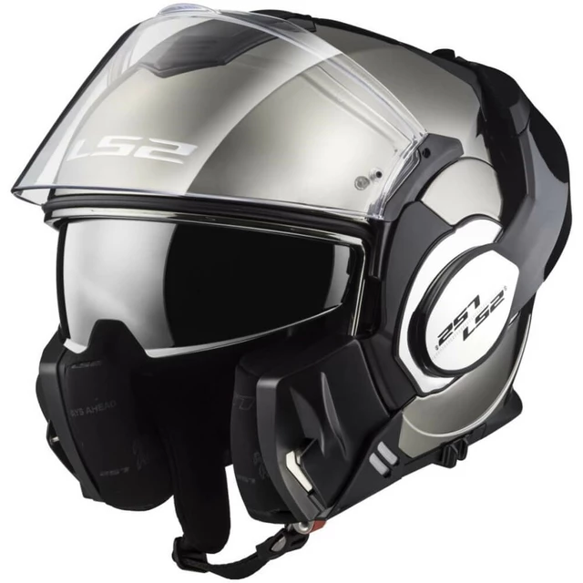 Flip-Up Motorcycle Helmet LS2 FF399 Valiant Chrome