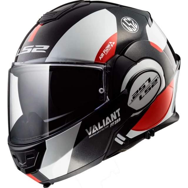 Flip-Up Motorcycle Helmet LS2 FF399 Valiant Lumen / H-V Yellow - Avant White Black Red