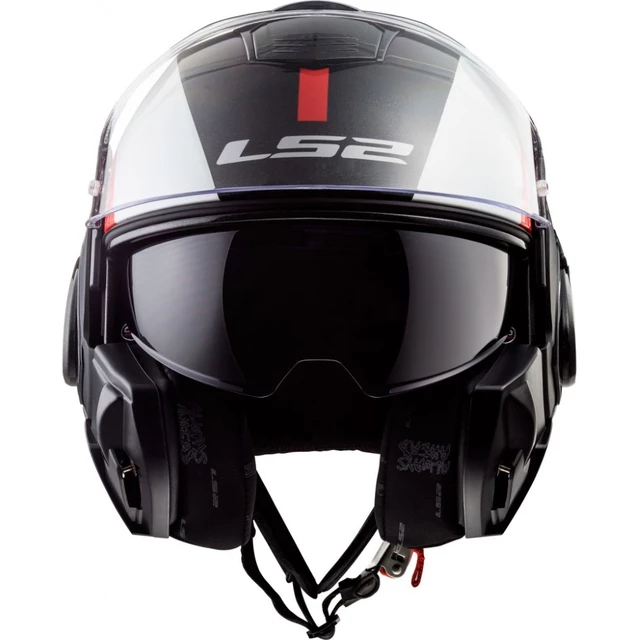 Flip-Up Motorcycle Helmet LS2 FF399 Valiant Lumen / H-V Yellow - Line Matt Black H-V Yellow