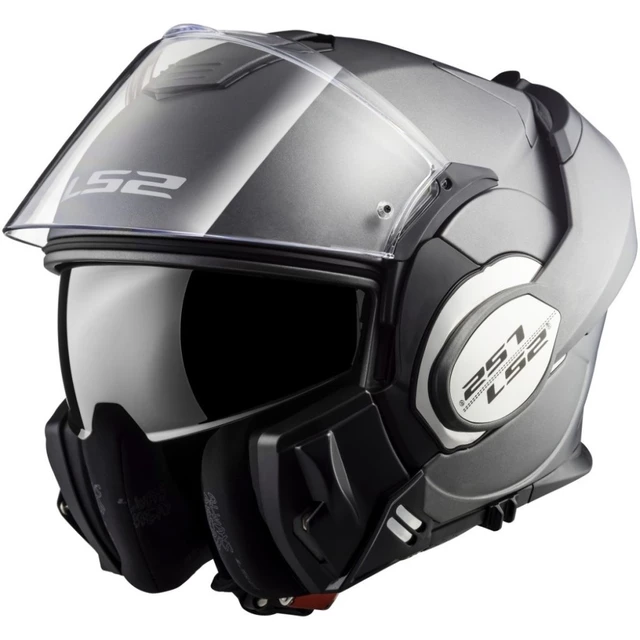 Flip-Up Motorcycle Helmet LS2 FF399 Valiant - Titanium