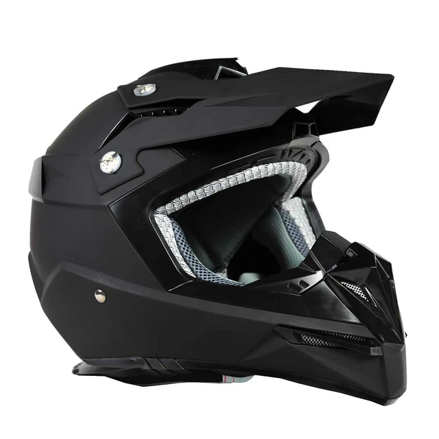 Ozone FMX Motorcycle Helmet - Black-White - Black