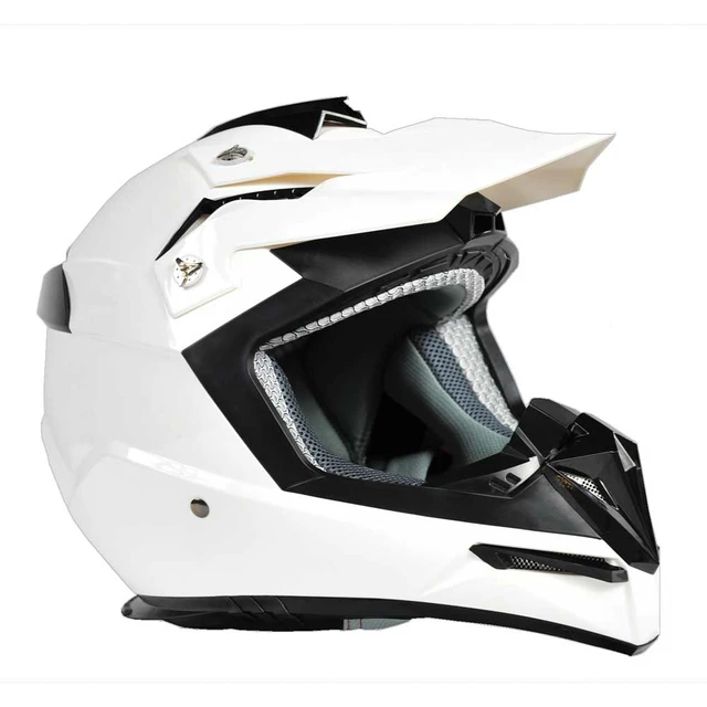 Ozone FMX Motorcycle Helmet - Black-White - White