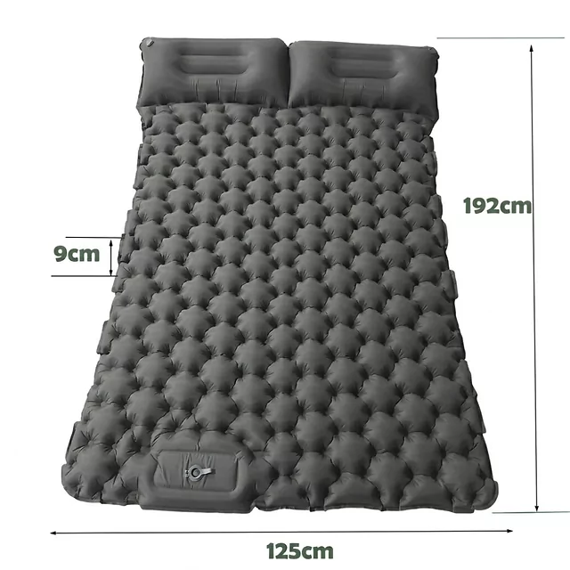 Nafukovací karimatka pro dva s integrovanou pumpou inSPORTline Faustea 192x125x8 cm - zelená