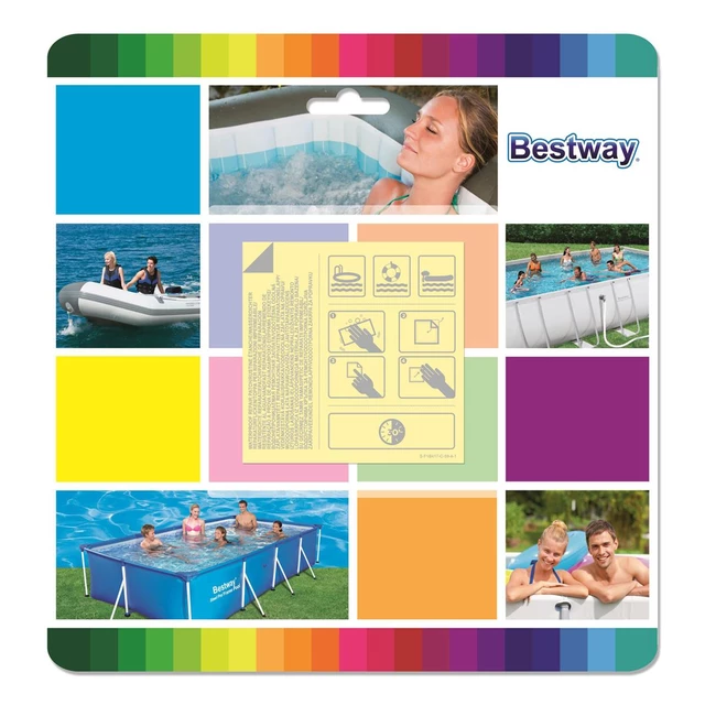 Bestway Wasserfeste, selbstklebende Reparaturflicken 6,5 x 6,5 cm