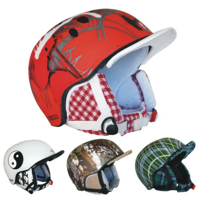 WORKER Flux Snowboard Helmet - Red and Graphics