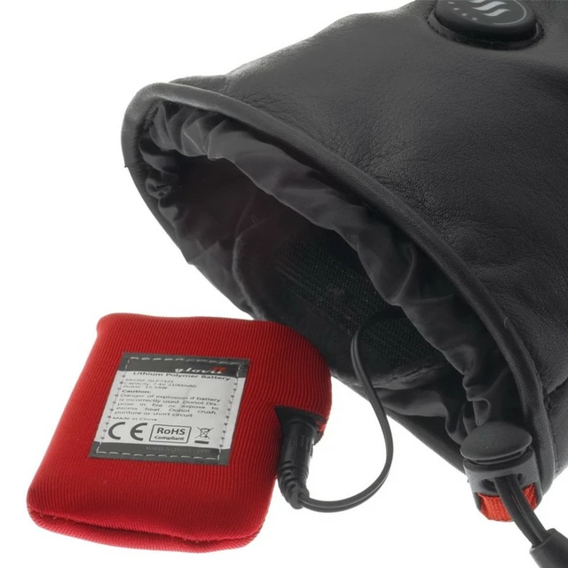 Kožené vyhřívané lyžařské a moto rukavice Glovii GS5 2x2100 mAh - černá