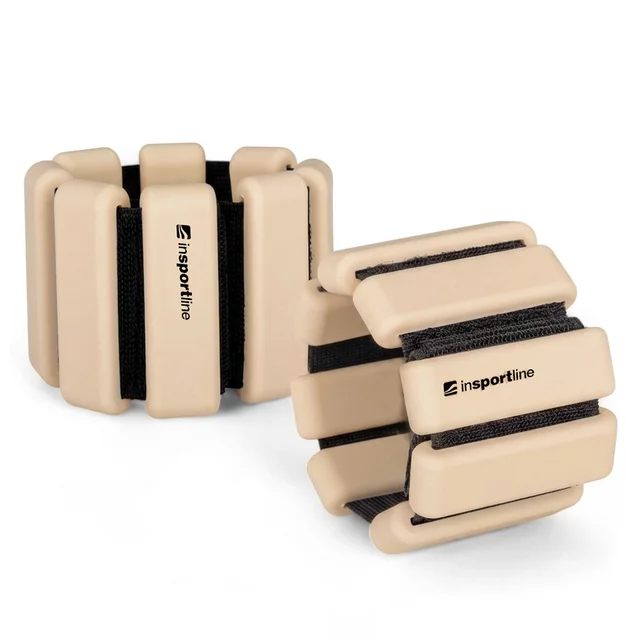 Fitness závaží na kotník a zápěstí inSPORTline Brace 2x1 kg - růžová - béžová