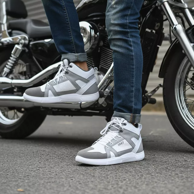 Moto boty W-TEC Arimes - bílo-šedá