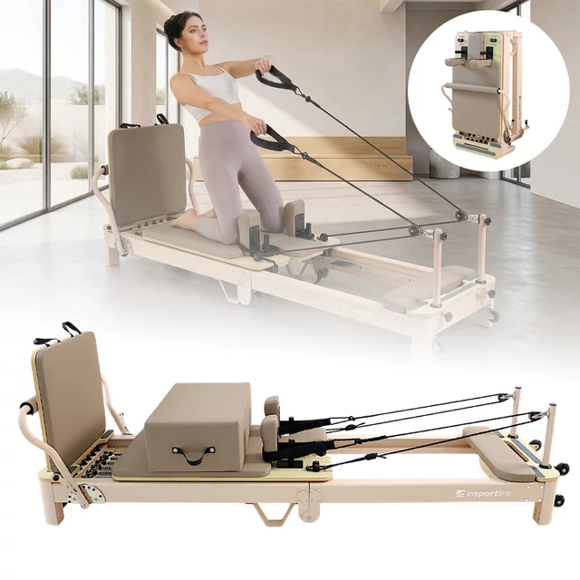 Pilates reformer inSPORTline Comfolder EVO - béžová - béžová