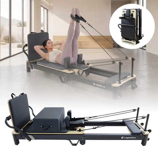 Pilates reformer inSPORTline Comfolder EVO - béžová - antracit