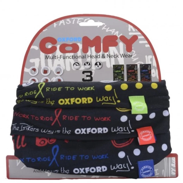 Universal Multi-Functional Neck Warmer Oxford Comfy 3-Pack - Union Jack - Grafitti Multi