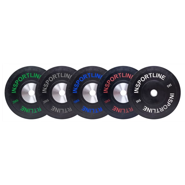 Gumis súlytárcsa szett inSPORTline Bumper Plate 2x 5-25 kg