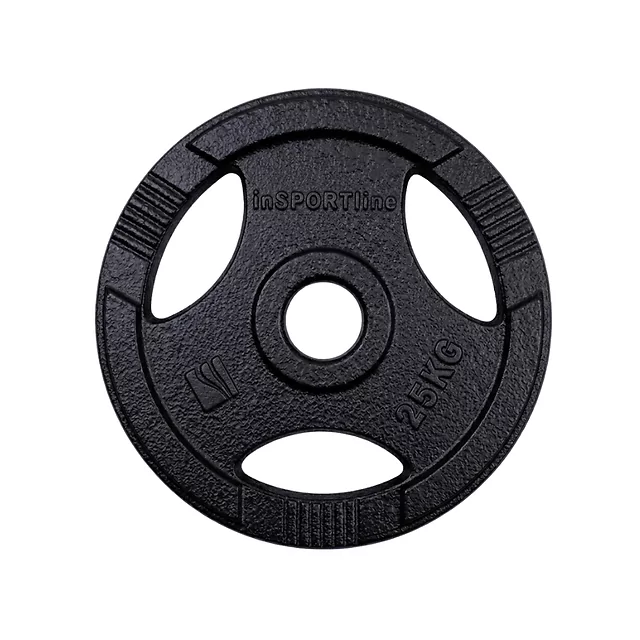Litinový olympijský kotouč inSPORTline Hamerton Black 25 kg 50 mm