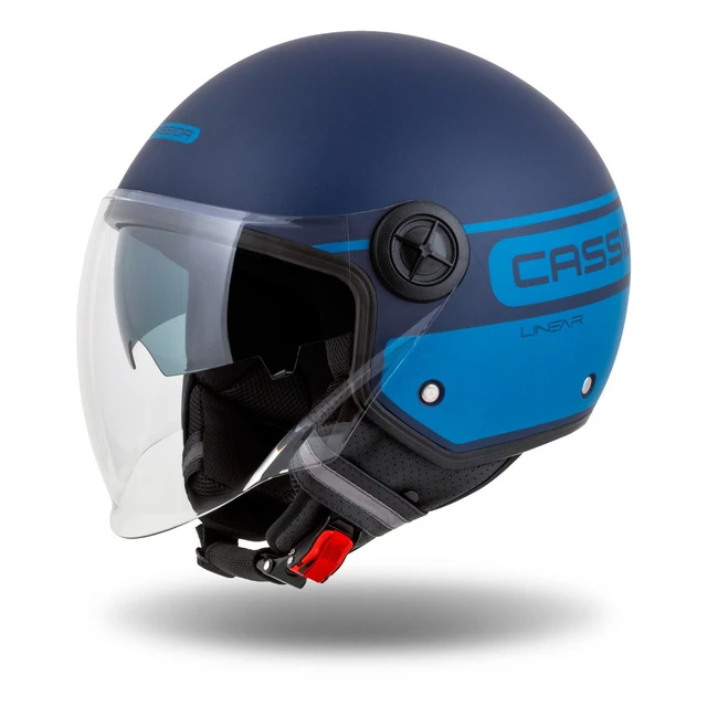 Motorcycle Helmet Cassida Handy Plus Linear Pearl Matte Blue/Dark Blue