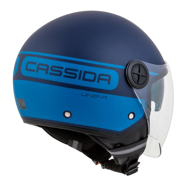 Motorcycle Helmet Cassida Handy Plus Linear Pearl Matte Blue/Dark Blue