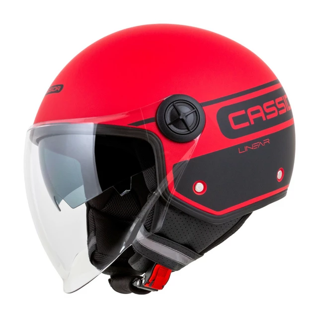 Motorcycle Helmet Cassida Handy Plus Linear Pearl Matte Red/Black