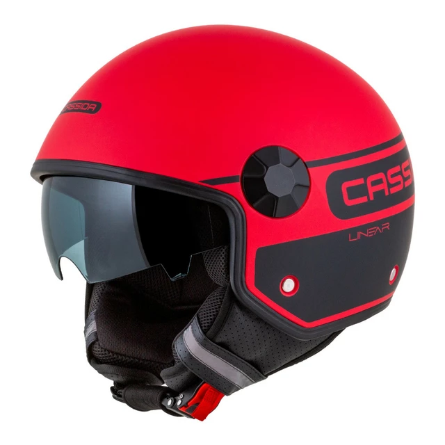 Motorradhelm Cassida Handy Plus Linear rot matt/schwarz