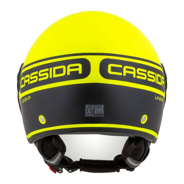 Motorradhelm Cassida Handy Plus Linear gelb fluo matt/schwarz