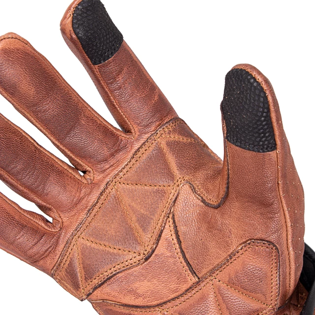 Kožené moto rukavice W-TEC Dahmer - 2.jakost - tmavě hnědá