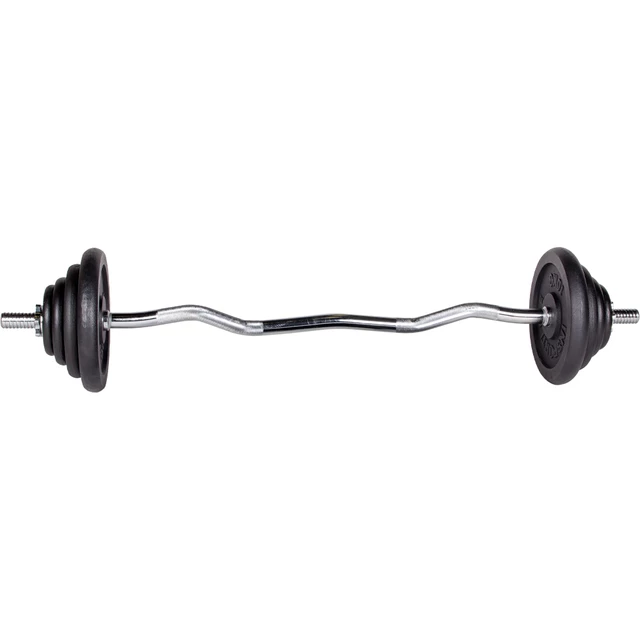 Plate-Loaded Barbell Set inSPORTline Castblack 120 cm/30 mm 45 kg