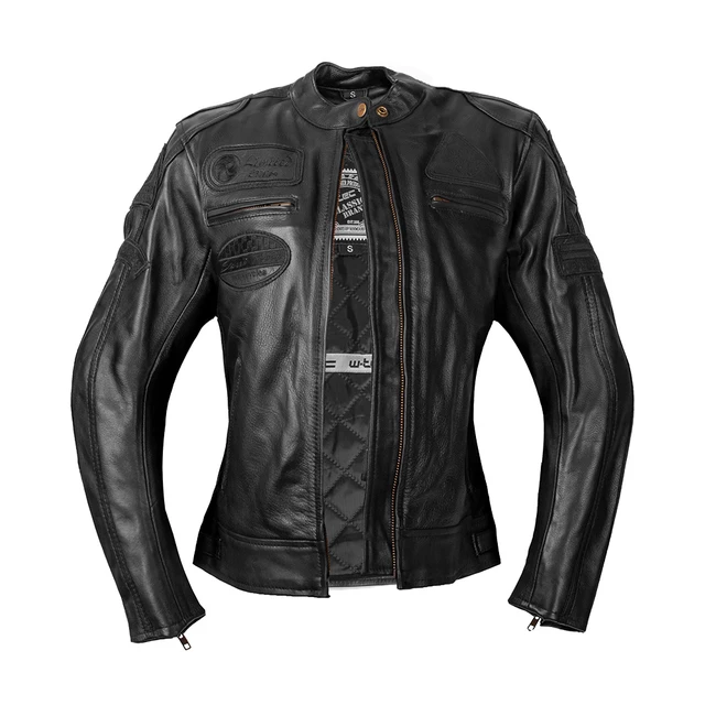 Dámská kožená moto bunda W-TEC Urban Noir Lady - černá