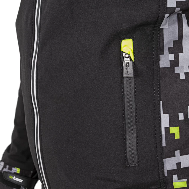 Férfi softshell motoros kabát W-TEC Kybero - fekete-fluo