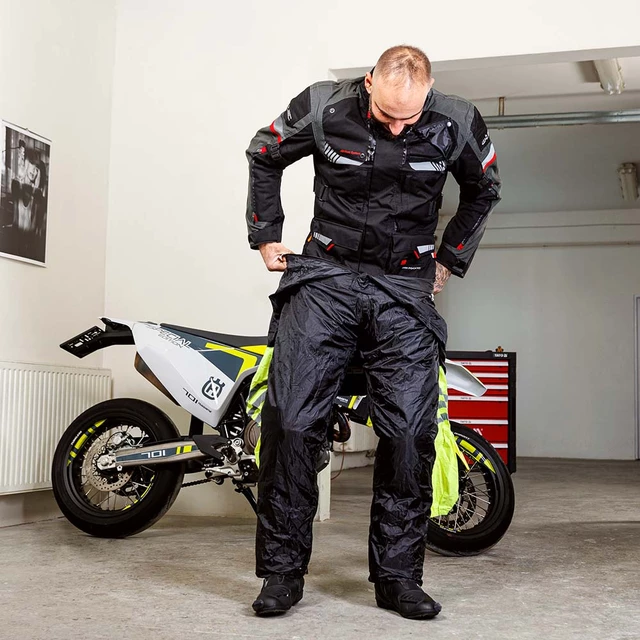 Moto pláštěnka W-TEC Smedava - černá-fluo