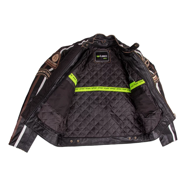 Pánská kožená moto bunda W-TEC Brushed Cracker - vintage černá