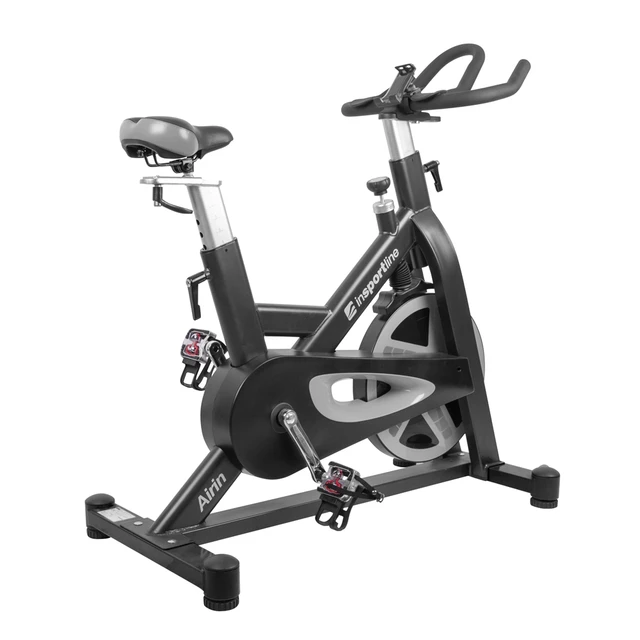 Masywny Spinningowy Rower Treningowy inSPORTline Airin - Czarno-srebrny