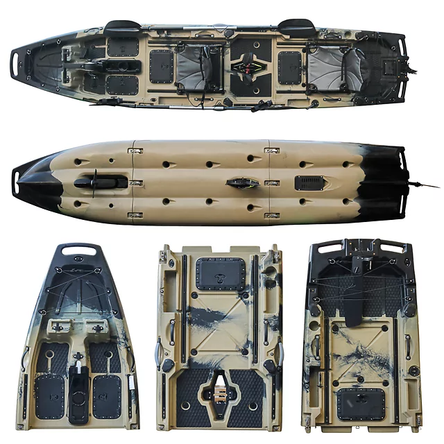 Šlapací skládací dvoumístný kajak 2v1 inSPORTline Rhoner Duo