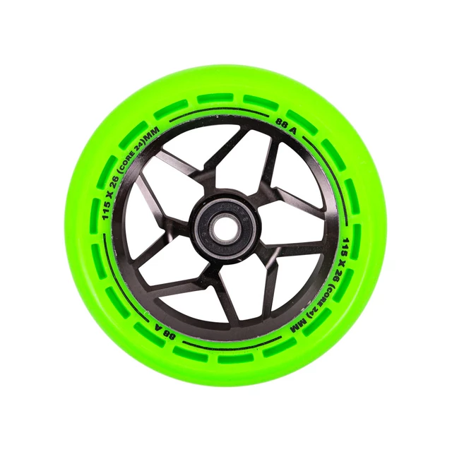 Scooter Wheels LMT L 115 mm w/ ABEC 9 Bearings - Black/black - Black-Green