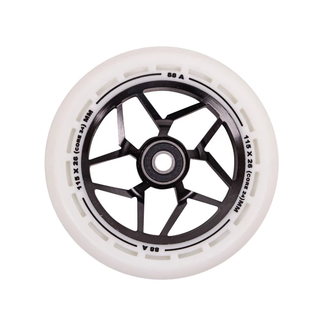 Scooter Wheels LMT L 115 mm w/ ABEC 9 Bearings - Black-Green - Black-White