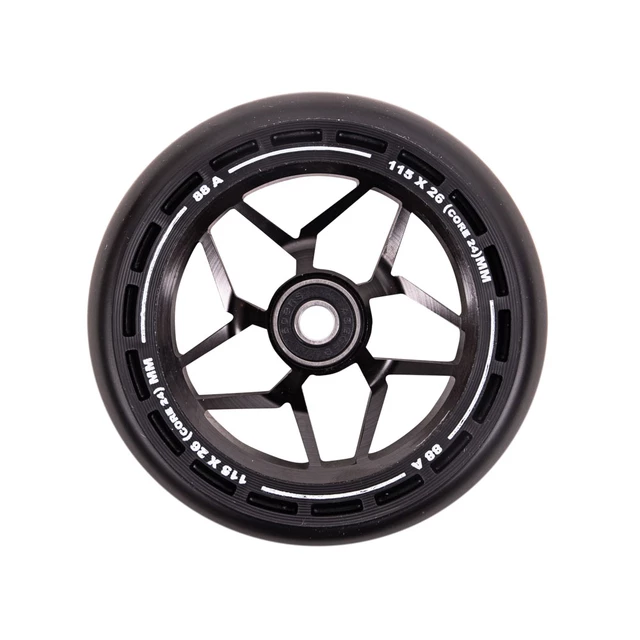 Scooter Wheels LMT L 115 mm w/ ABEC 9 Bearings - Black-Blue - Black/black