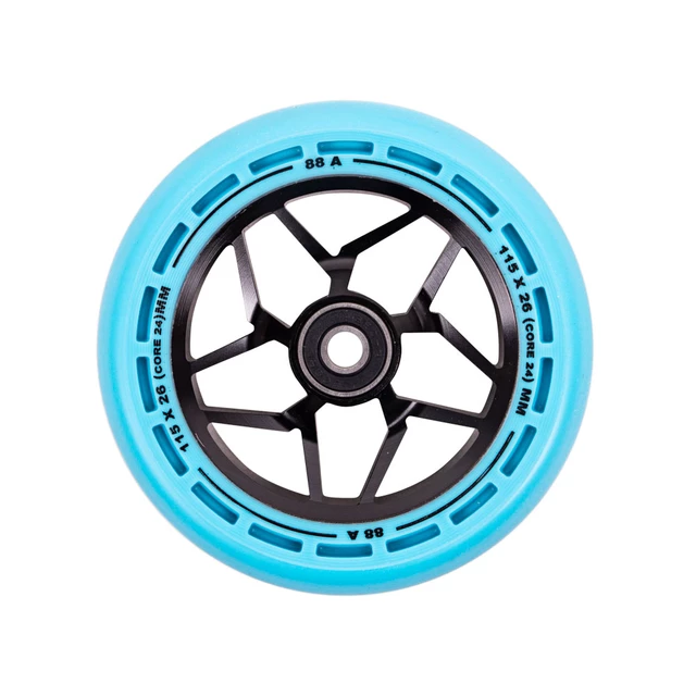 Scooter Wheels LMT L 115 mm w/ ABEC 9 Bearings - Black/black - Black-Blue