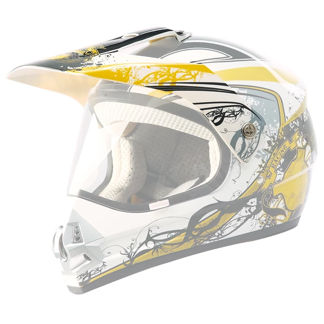 Replacement Visor for WORKER V340 Helmet - Black and Graphics - CAT - Yellow