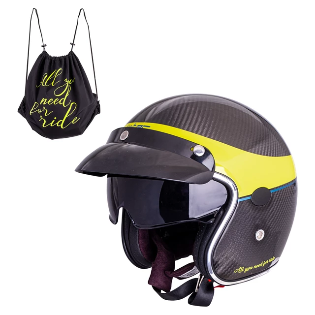 Motorcycle Helmet W-TEC Vacabro - Glossy Carbon - Glossy Carbon