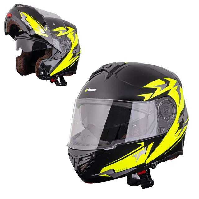 Flip-Up Motorcycle Helmet W-TEC Vexamo PR Black Graphic