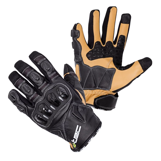 Leather Motorcycle Gloves W-TEC Flanker B-6035 - XXL - Black