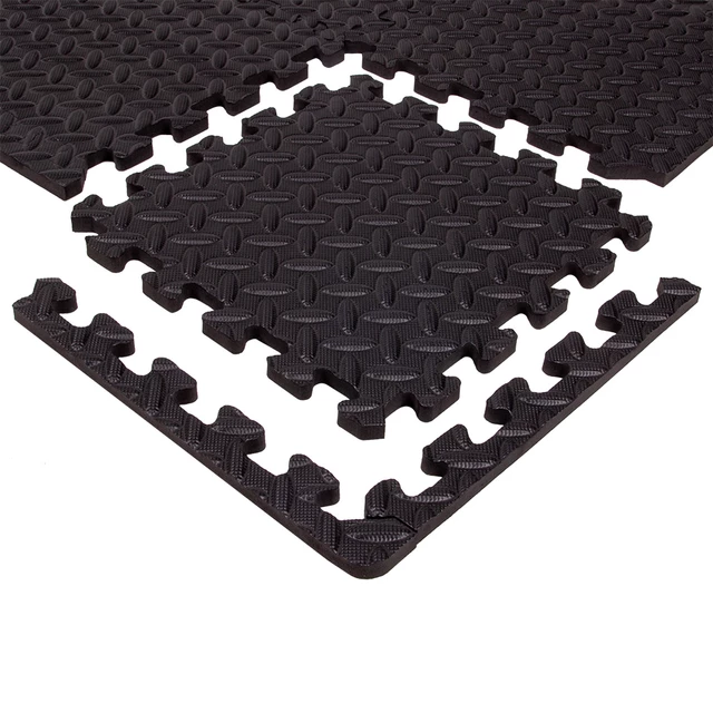 Puzzle mat inSPORTline Famkin (12 tiles, 18 edges) - Black - Black