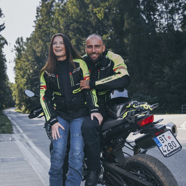 Női motoros kabát W-TEC Ventura Lady - fekete-fluor sárga