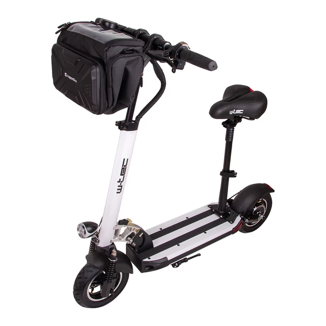 E-Scooter W-TEC Tenmark II w/ Seat & Handlebar Bag - Black - White