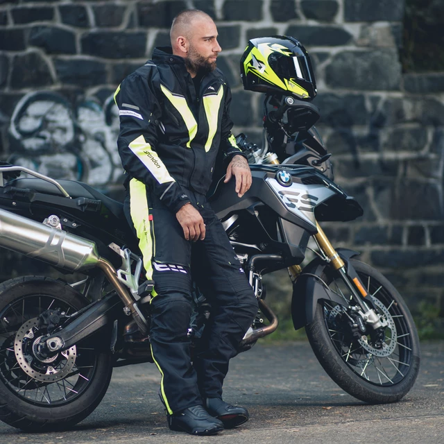 Men’s Motorcycle Pants W-TEC Spirital - Black-Fluo Yellow