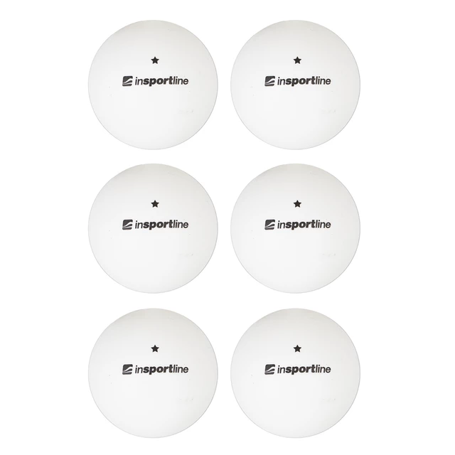 Table Tennis Balls inSPORTline Elisenda S1 – 6 Pcs. - White - White