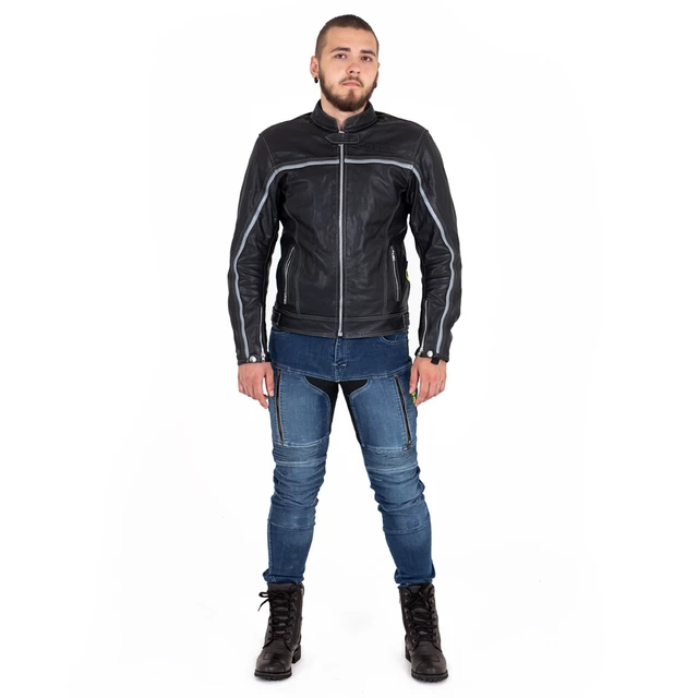 Leather Motorcycle Jacket W-TEC Mathal - 3XL