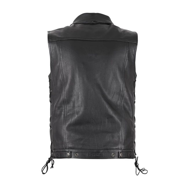 Leather Motorcycle Vest W-TEC Highstake - Black